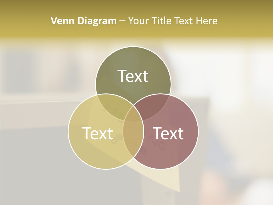 A Note Stuck On A Computer Screen PowerPoint Template