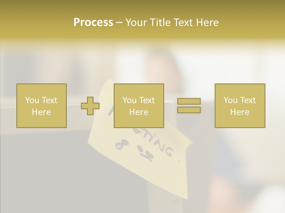 A Note Stuck On A Computer Screen PowerPoint Template