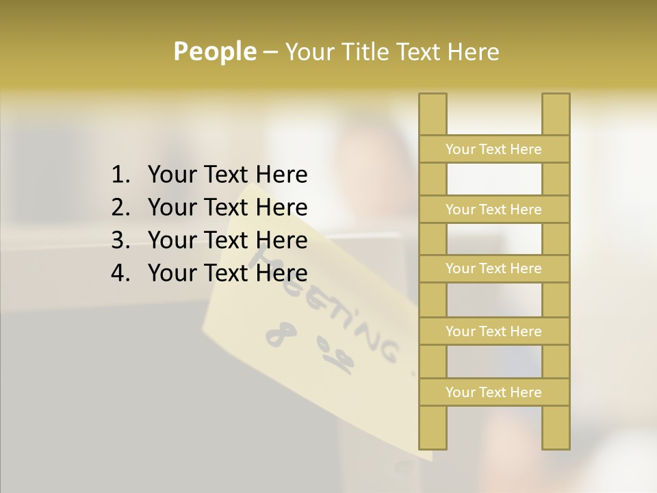 A Note Stuck On A Computer Screen PowerPoint Template