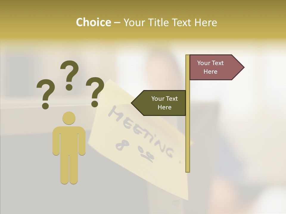 A Note Stuck On A Computer Screen PowerPoint Template