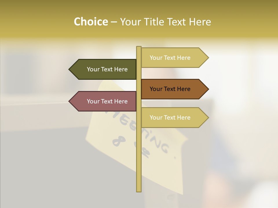 A Note Stuck On A Computer Screen PowerPoint Template