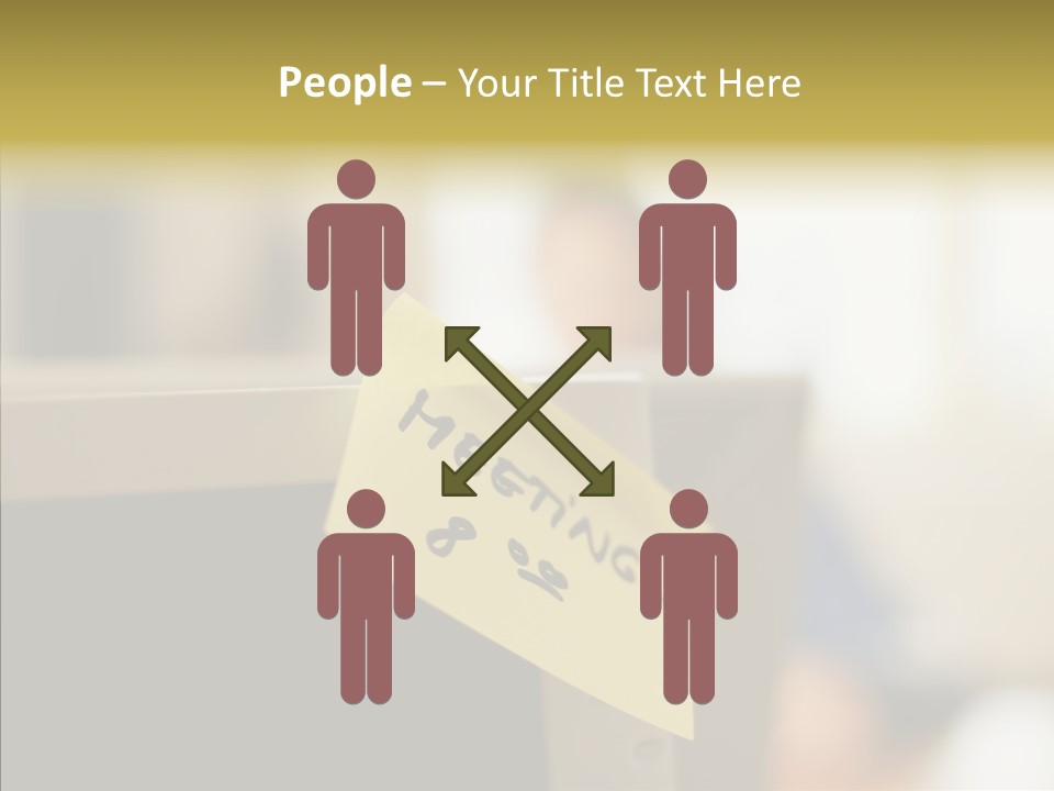 A Note Stuck On A Computer Screen PowerPoint Template