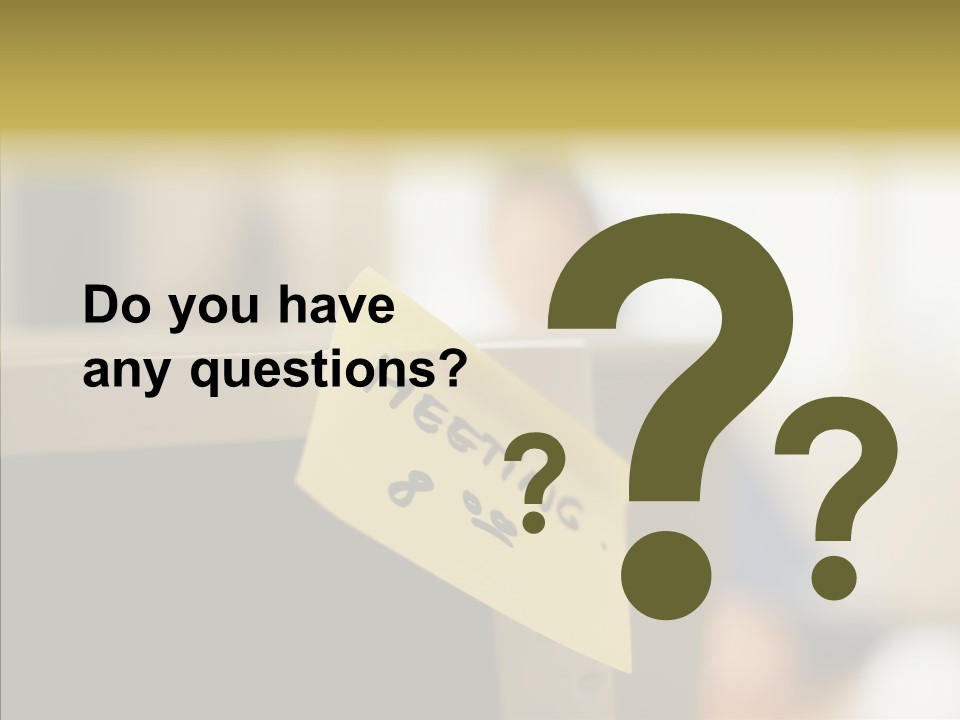 A Note Stuck On A Computer Screen PowerPoint Template