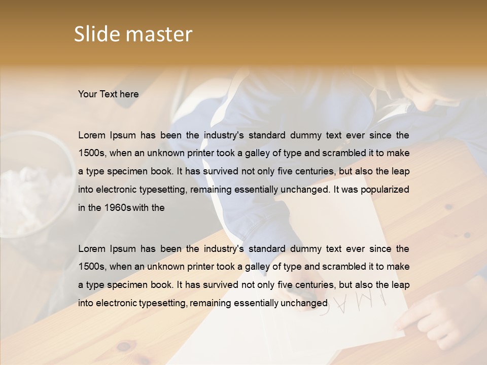 Man Writing A Word On Paper PowerPoint Template