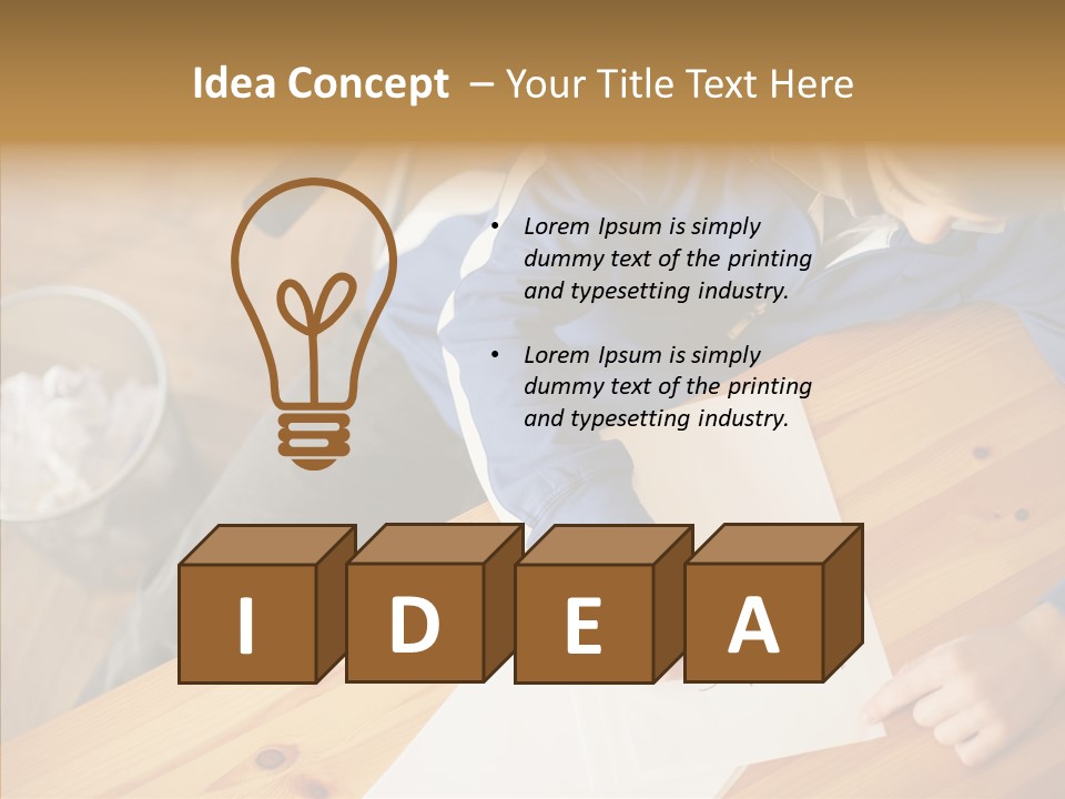 Man Writing A Word On Paper PowerPoint Template