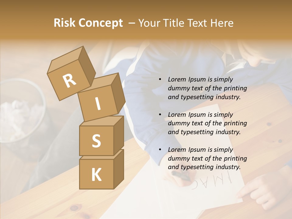 Man Writing A Word On Paper PowerPoint Template