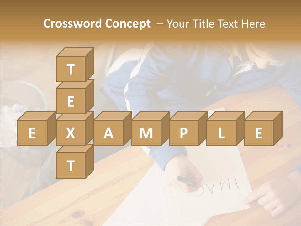 Man Writing A Word On Paper PowerPoint Template