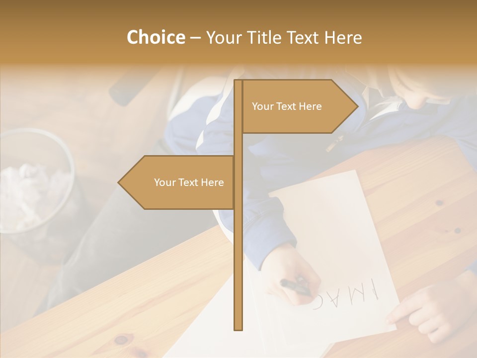 Man Writing A Word On Paper PowerPoint Template