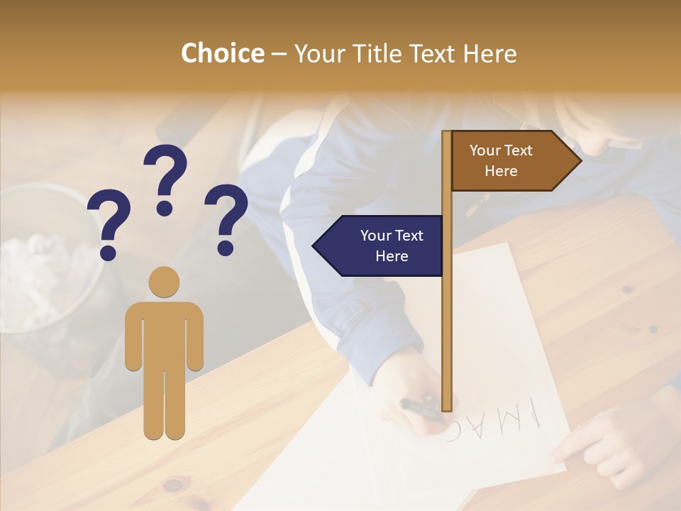 Man Writing A Word On Paper PowerPoint Template