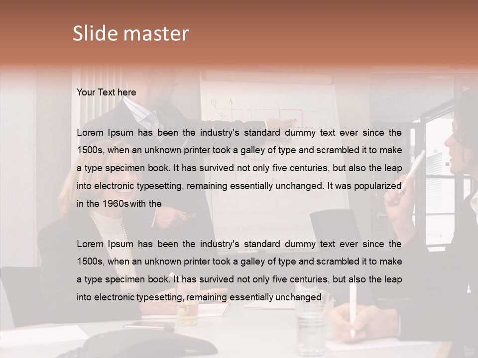 Business People In A Presentation PowerPoint Template