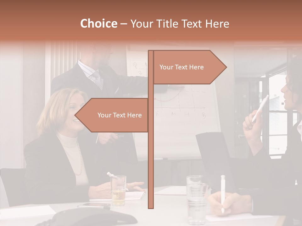 Business People In A Presentation PowerPoint Template