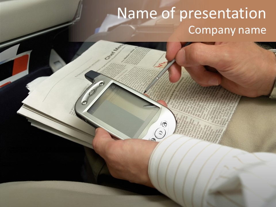 Business People On An Aeroplane PowerPoint Template