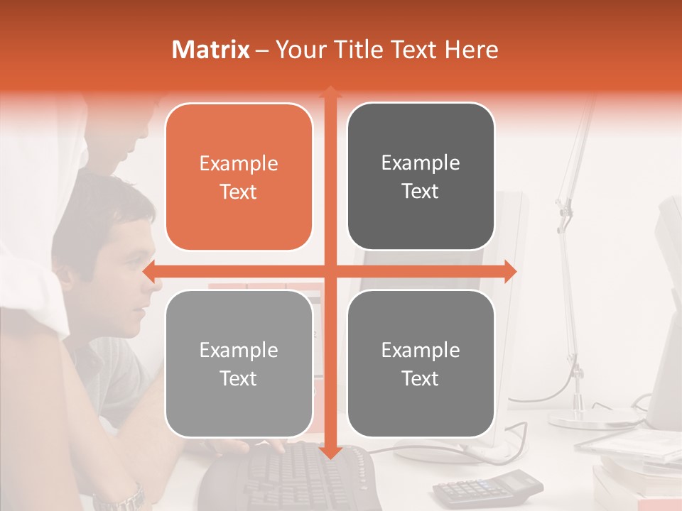Office Workers Looking At Computer Monitor PowerPoint Template
