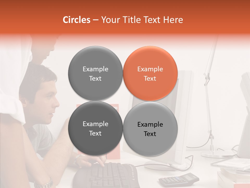 Office Workers Looking At Computer Monitor PowerPoint Template