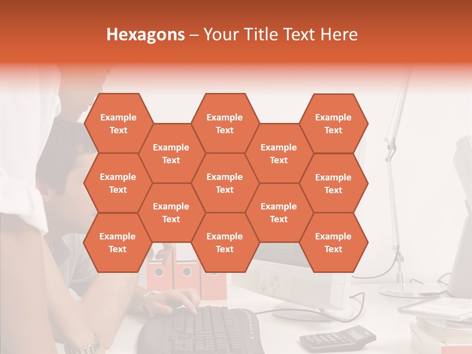 Office Workers Looking At Computer Monitor PowerPoint Template