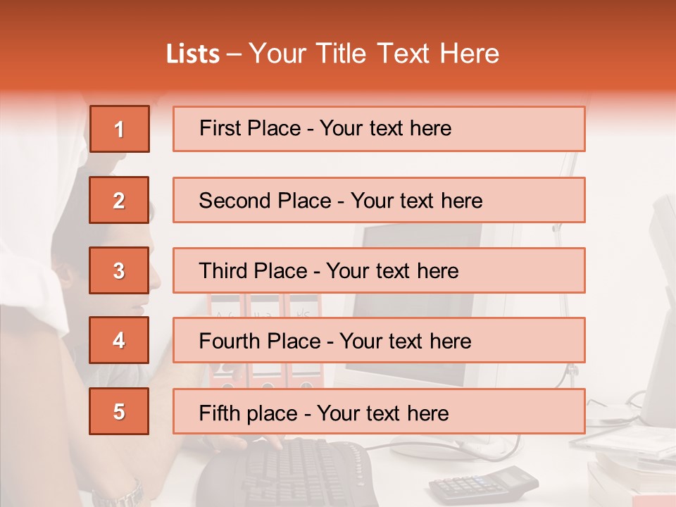 Office Workers Looking At Computer Monitor PowerPoint Template