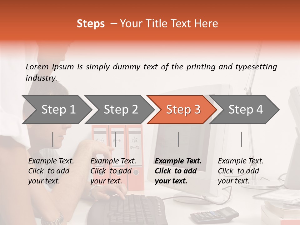 Office Workers Looking At Computer Monitor PowerPoint Template