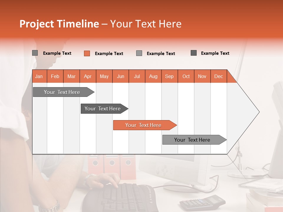 Office Workers Looking At Computer Monitor PowerPoint Template