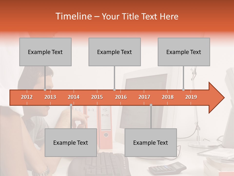 Office Workers Looking At Computer Monitor PowerPoint Template