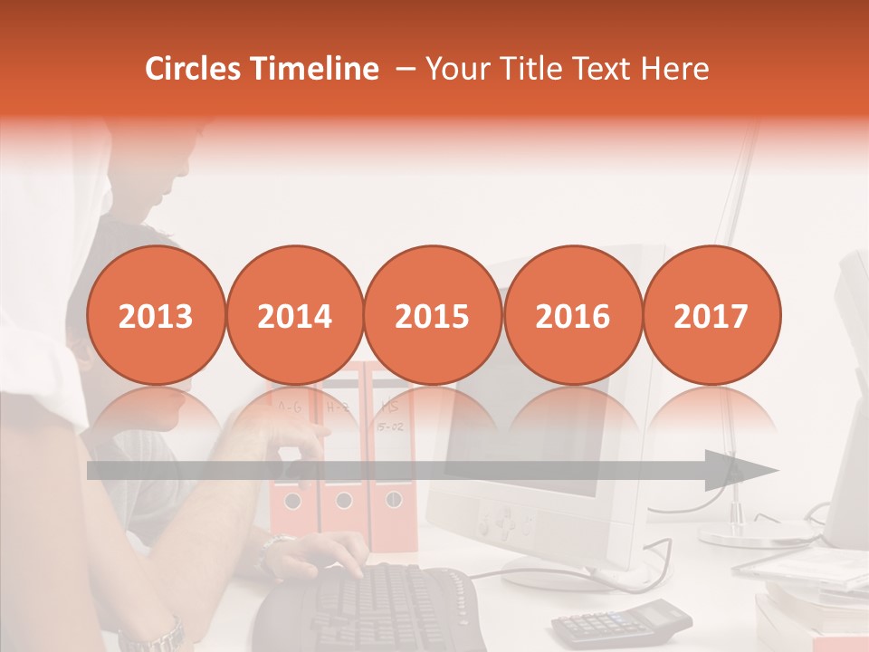 Office Workers Looking At Computer Monitor PowerPoint Template