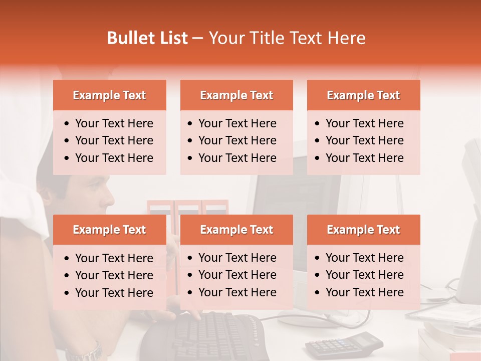 Office Workers Looking At Computer Monitor PowerPoint Template