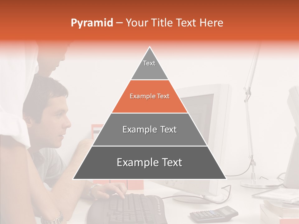 Office Workers Looking At Computer Monitor PowerPoint Template