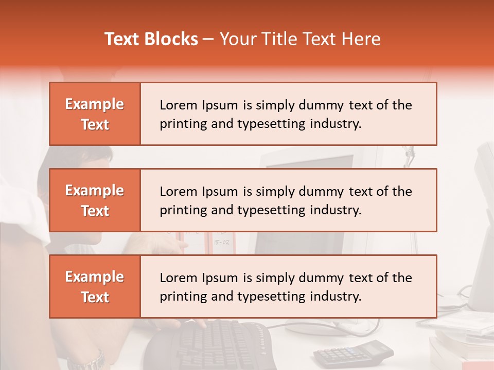 Office Workers Looking At Computer Monitor PowerPoint Template
