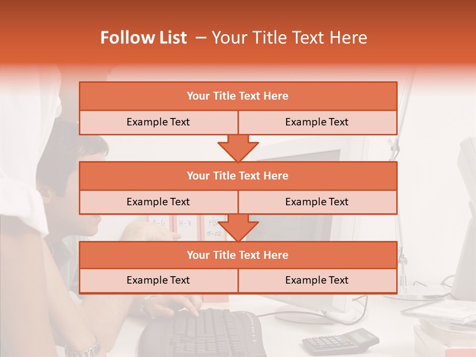 Office Workers Looking At Computer Monitor PowerPoint Template