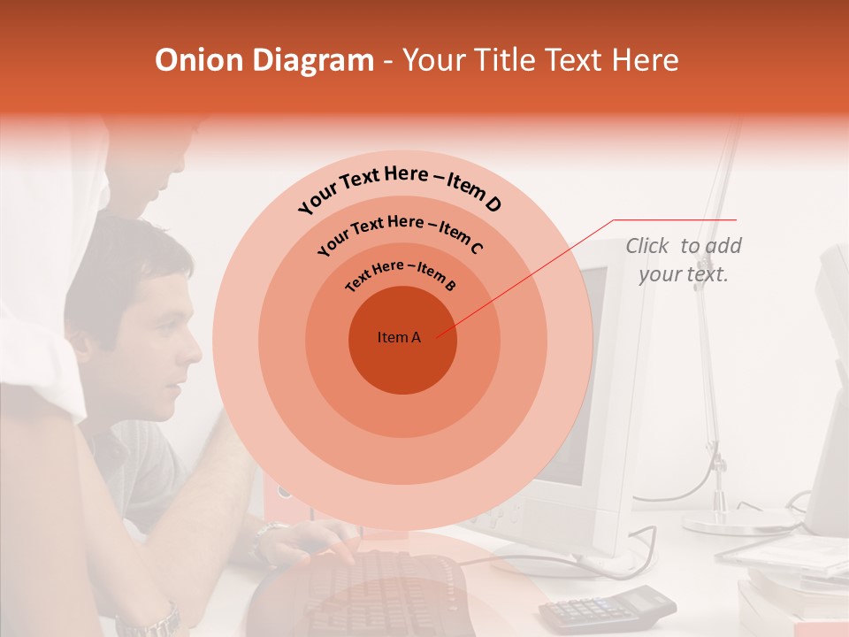 Office Workers Looking At Computer Monitor PowerPoint Template