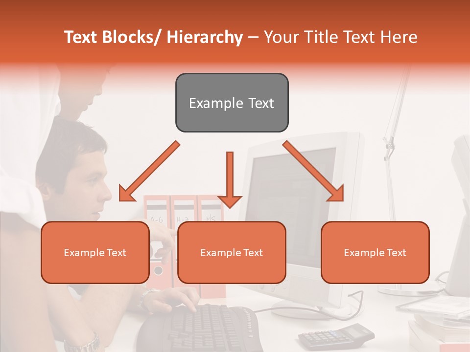 Office Workers Looking At Computer Monitor PowerPoint Template