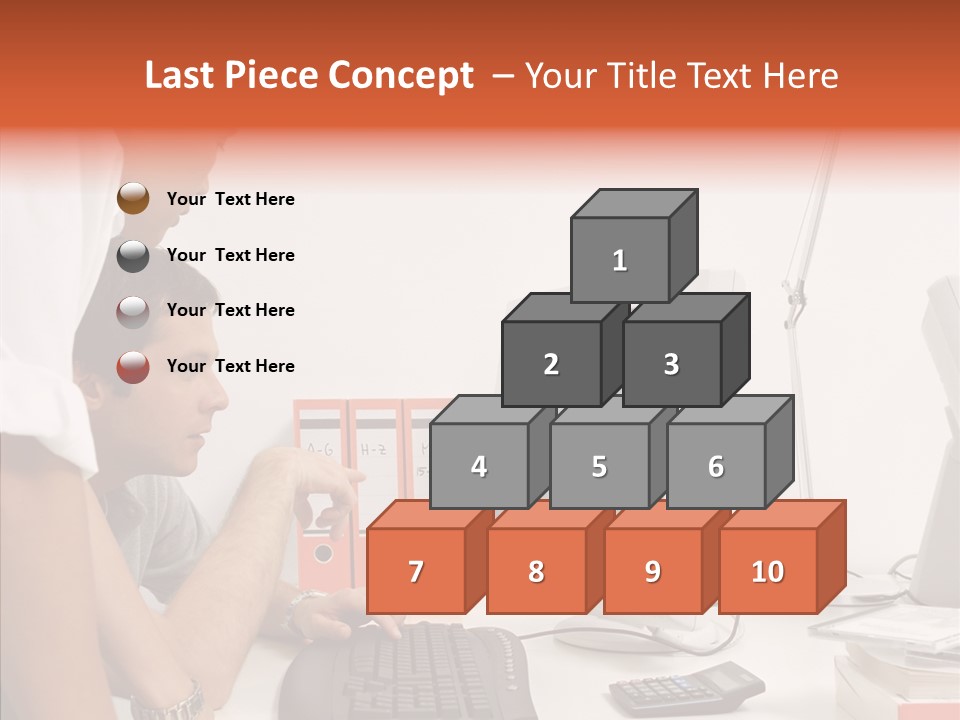 Office Workers Looking At Computer Monitor PowerPoint Template