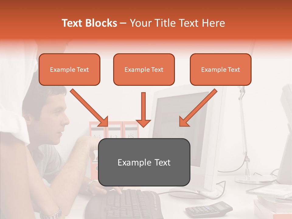 Office Workers Looking At Computer Monitor PowerPoint Template