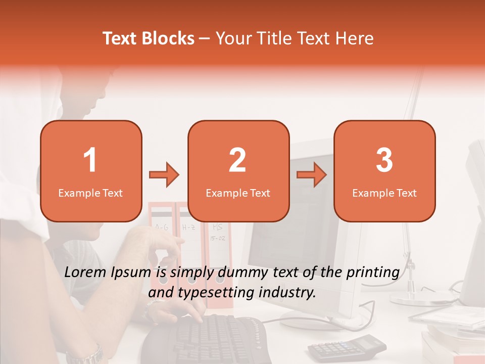 Office Workers Looking At Computer Monitor PowerPoint Template