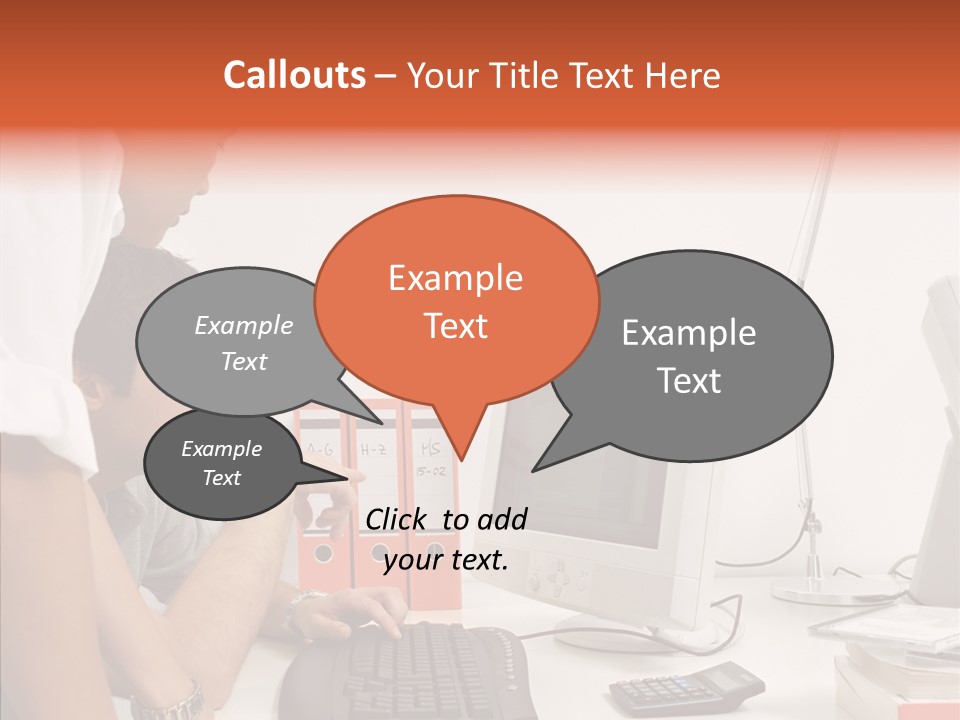 Office Workers Looking At Computer Monitor PowerPoint Template