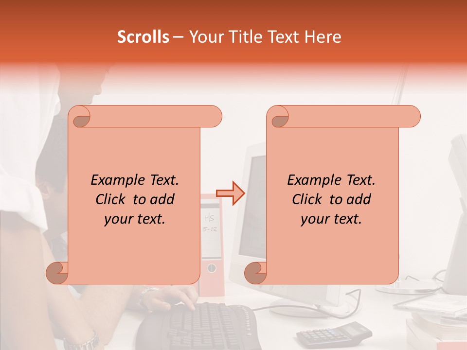 Office Workers Looking At Computer Monitor PowerPoint Template