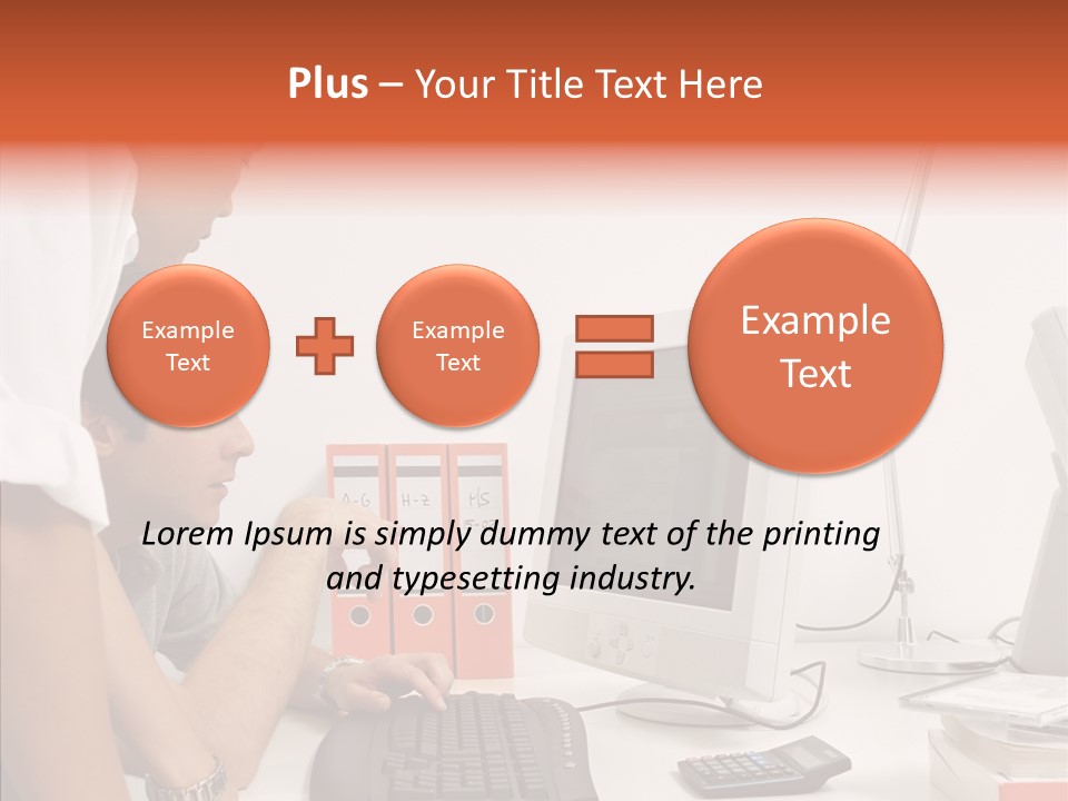 Office Workers Looking At Computer Monitor PowerPoint Template