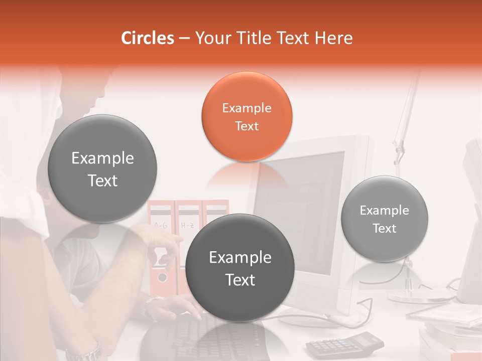 Office Workers Looking At Computer Monitor PowerPoint Template