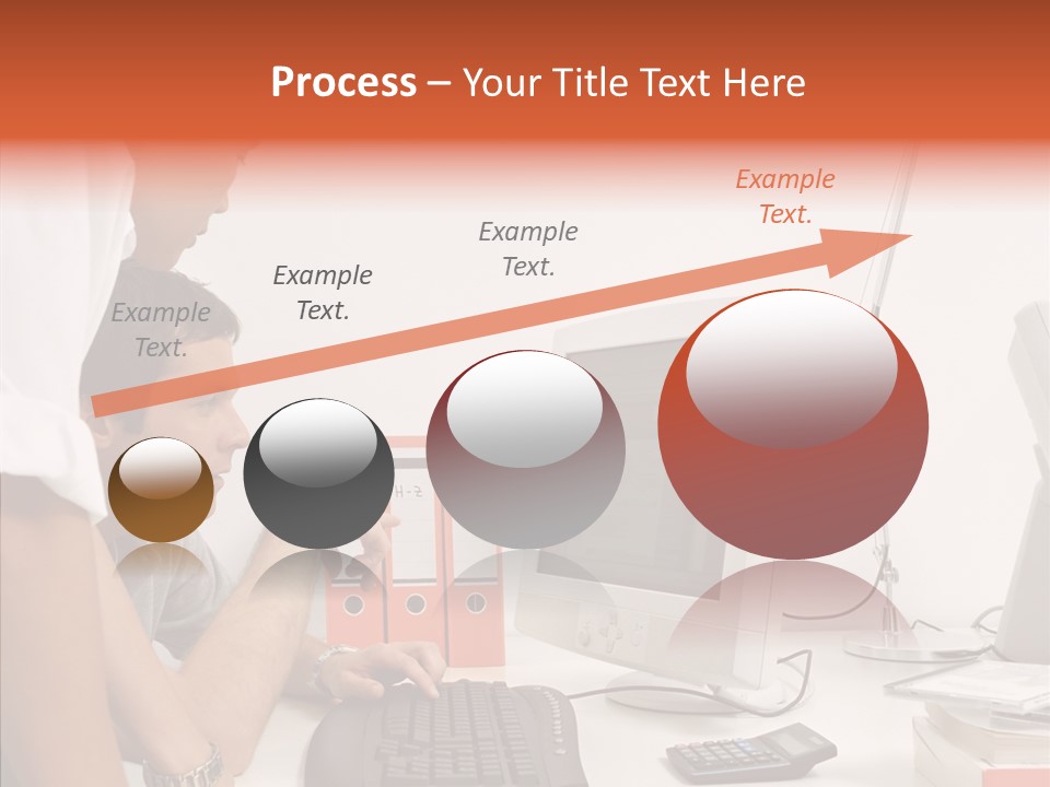 Office Workers Looking At Computer Monitor PowerPoint Template
