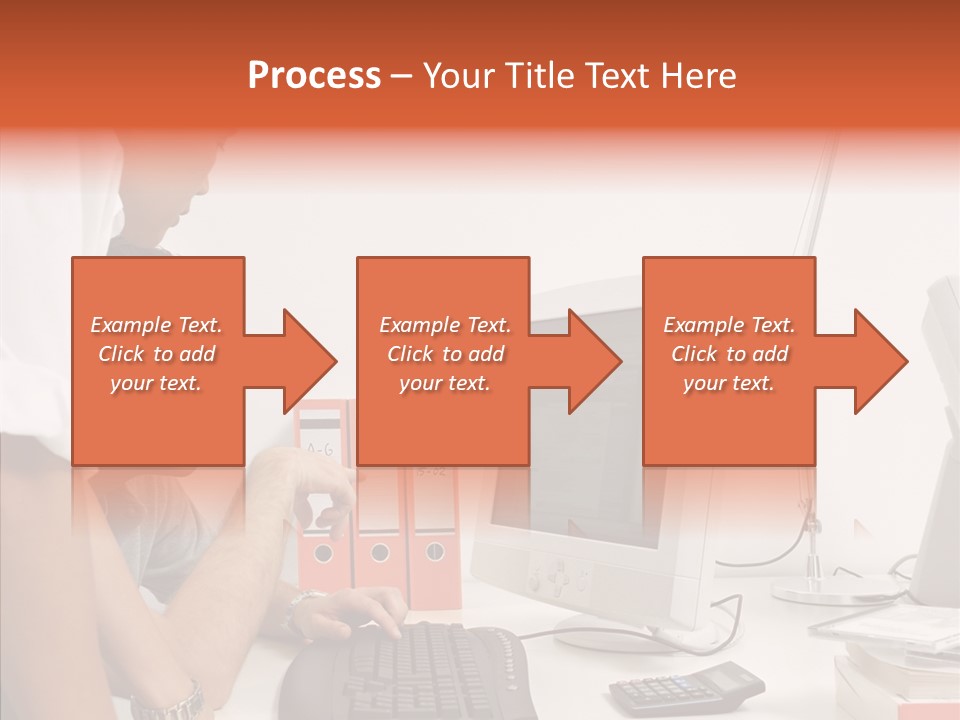 Office Workers Looking At Computer Monitor PowerPoint Template