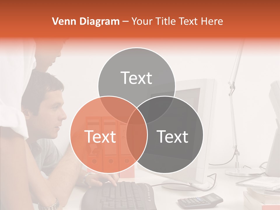Office Workers Looking At Computer Monitor PowerPoint Template