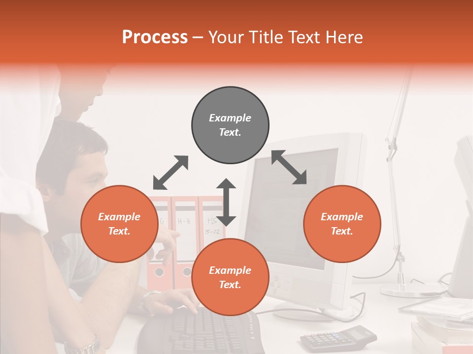 Office Workers Looking At Computer Monitor PowerPoint Template