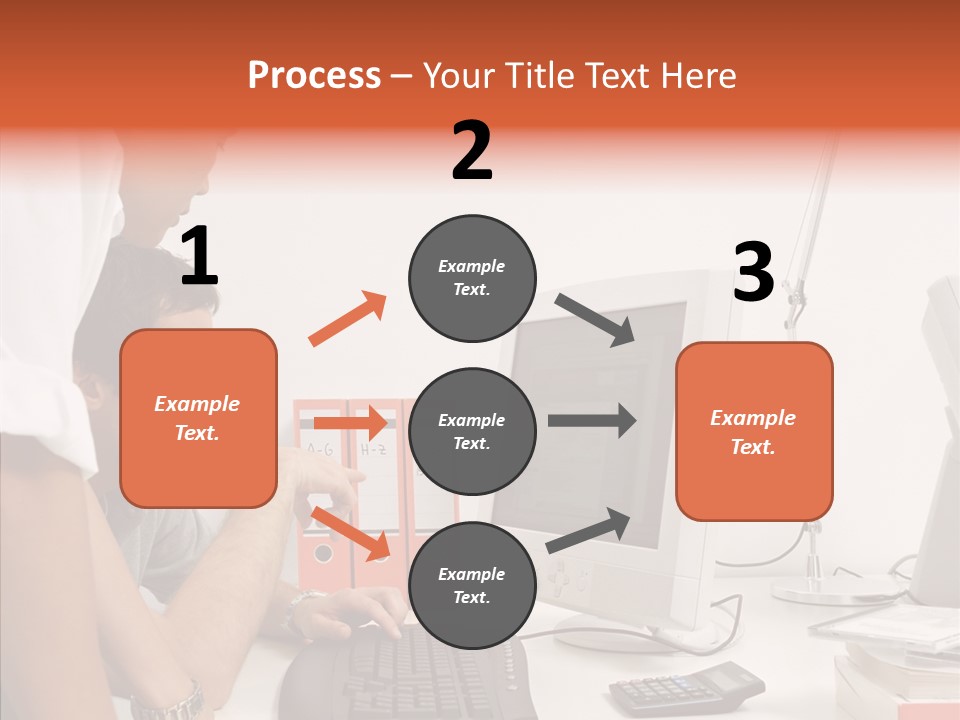 Office Workers Looking At Computer Monitor PowerPoint Template