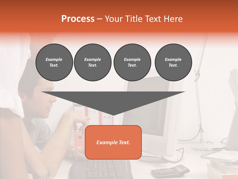 Office Workers Looking At Computer Monitor PowerPoint Template