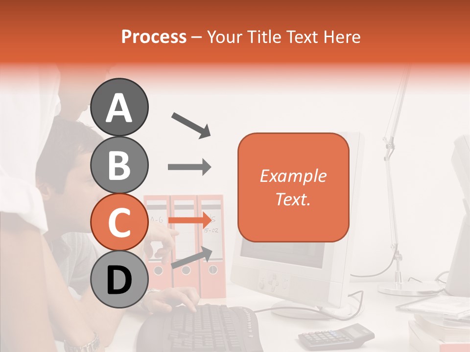 Office Workers Looking At Computer Monitor PowerPoint Template