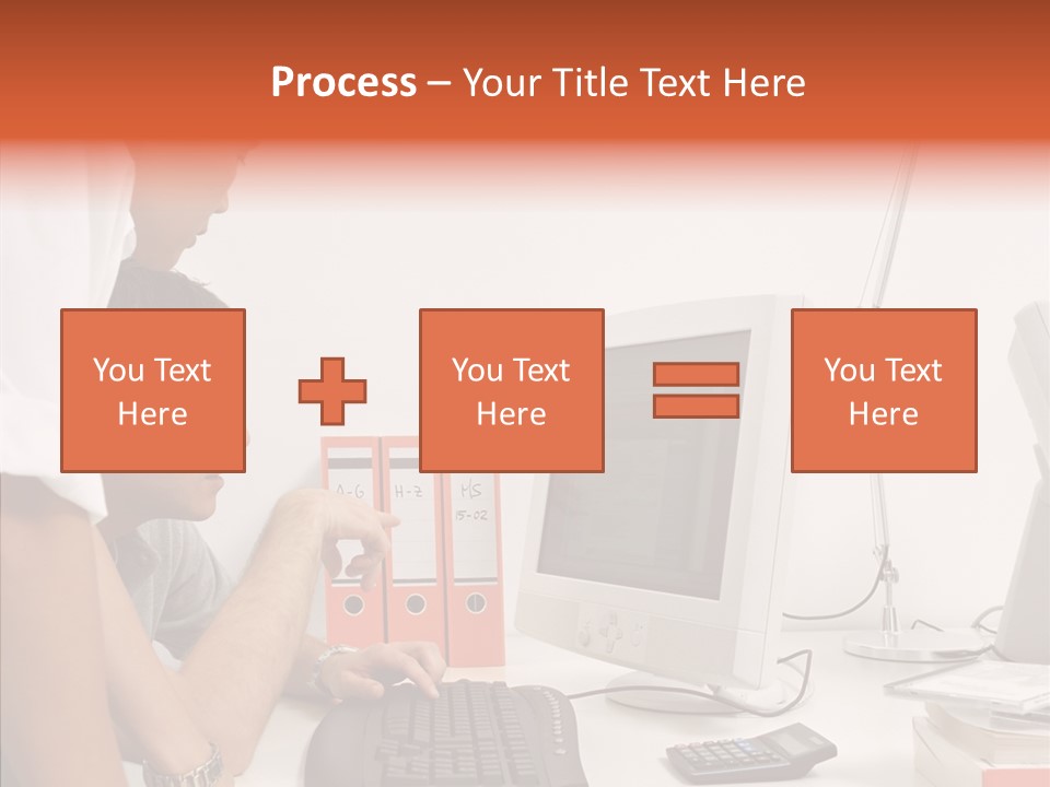 Office Workers Looking At Computer Monitor PowerPoint Template