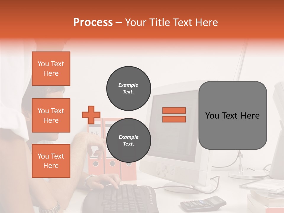 Office Workers Looking At Computer Monitor PowerPoint Template