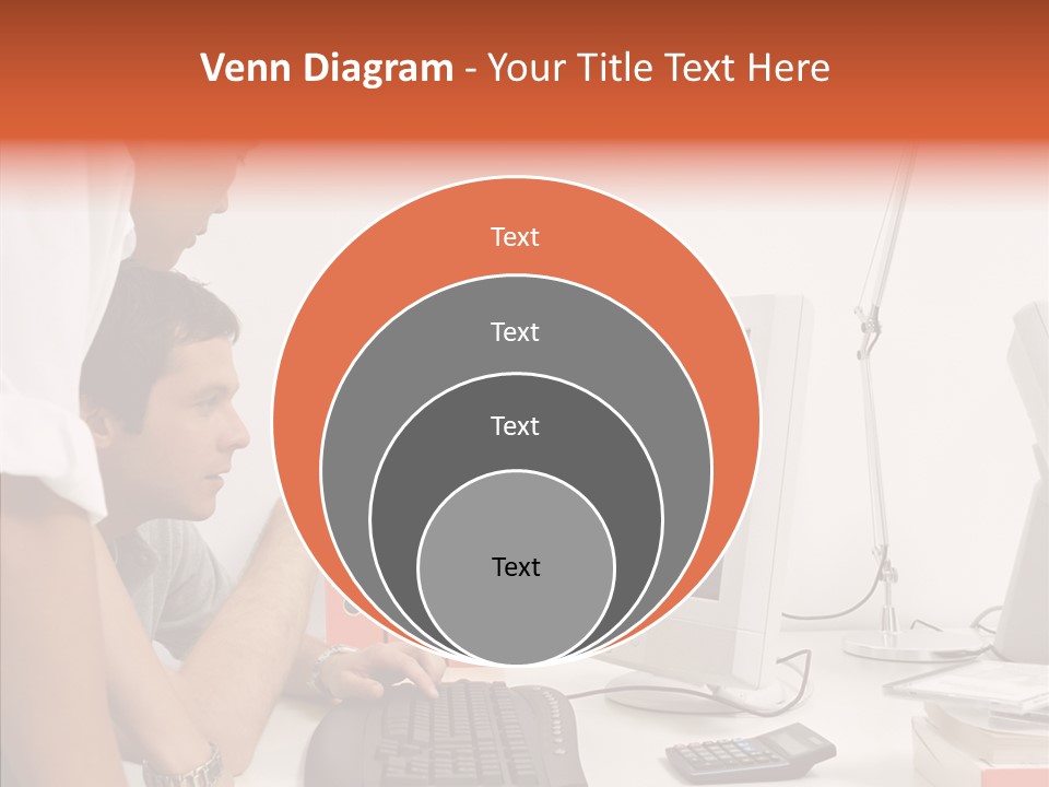 Office Workers Looking At Computer Monitor PowerPoint Template