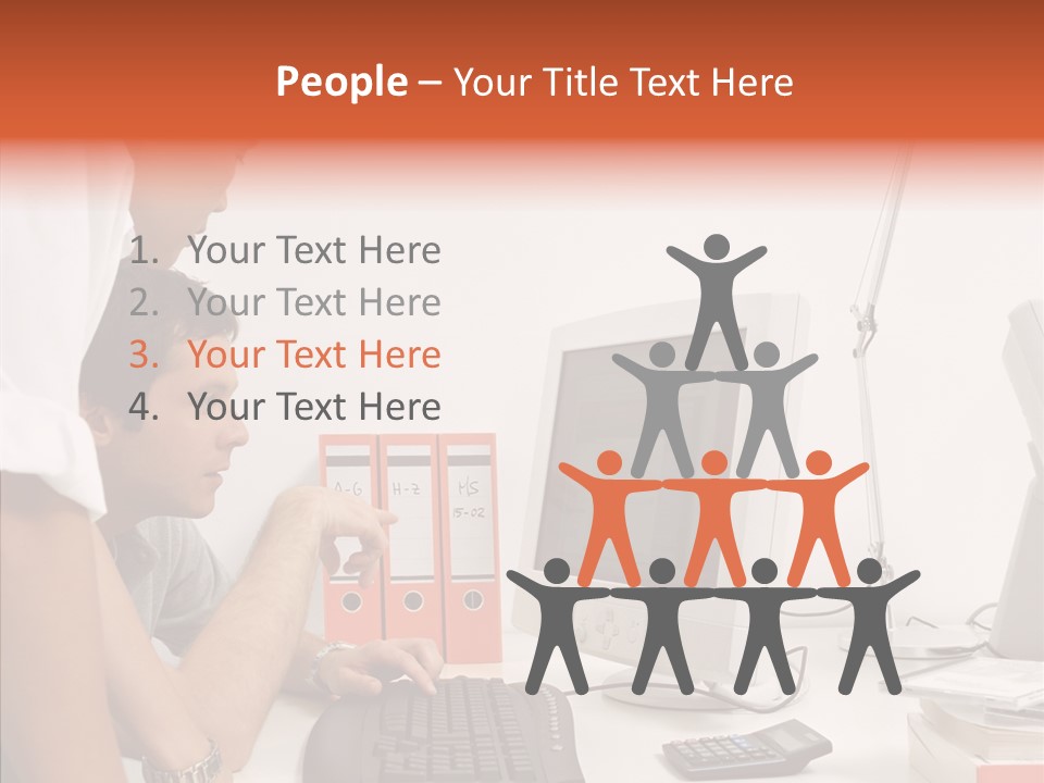 Office Workers Looking At Computer Monitor PowerPoint Template