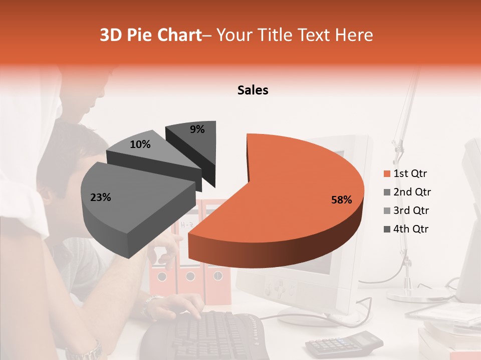 Office Workers Looking At Computer Monitor PowerPoint Template