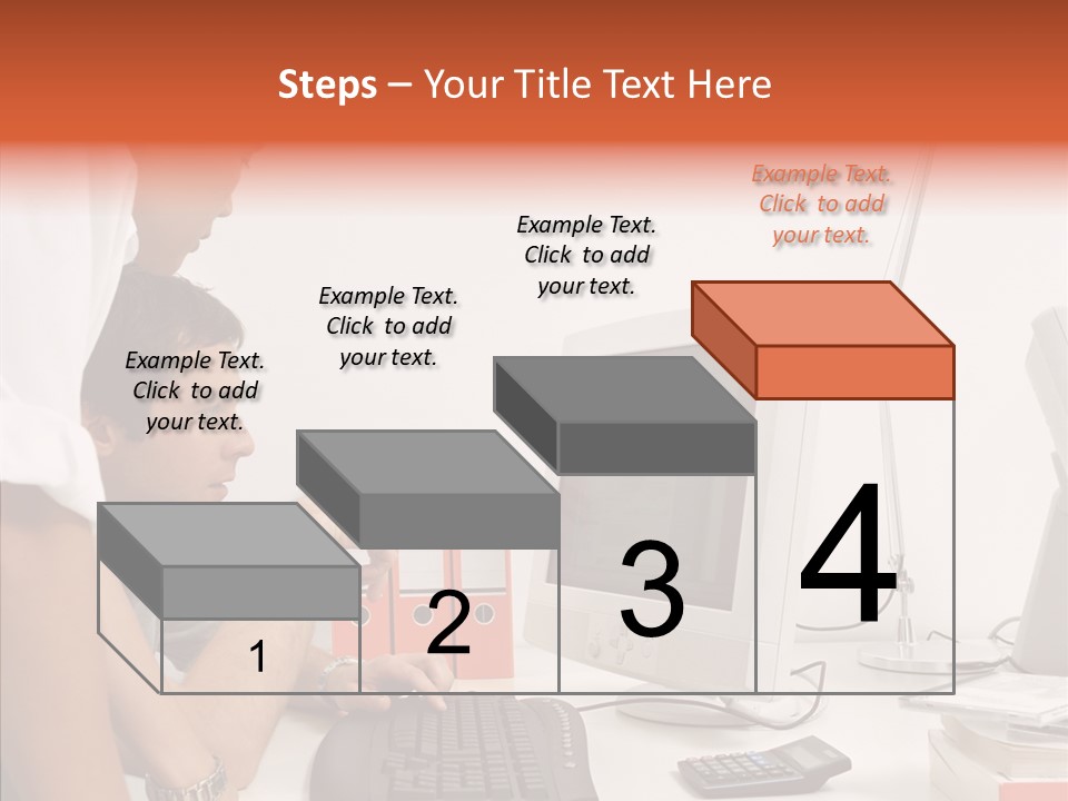 Office Workers Looking At Computer Monitor PowerPoint Template